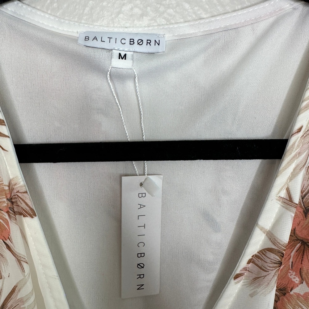 Baltic Born White Floral Kimono Sleeve Maxi Dress Terracotta Tropical Medium NWT - Picture 6 of 8